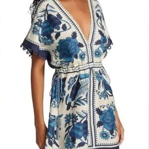 Farm Rio Tropical Tiles Mini Dress S